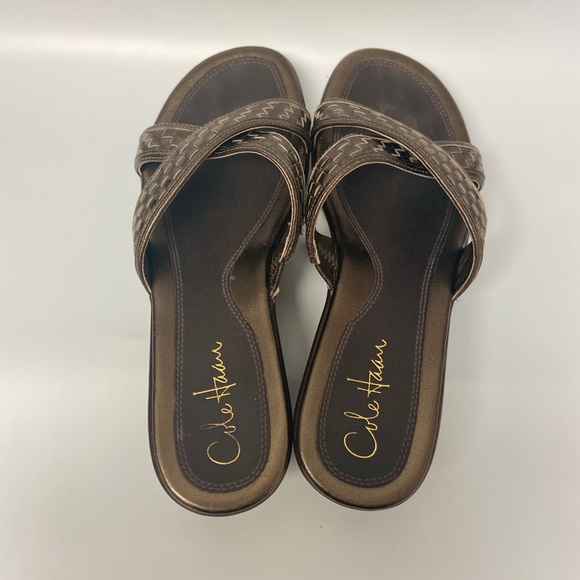 Cole Haan Nike Air Bronze Wedge Sandal 7.5 - Picture 4 of 8